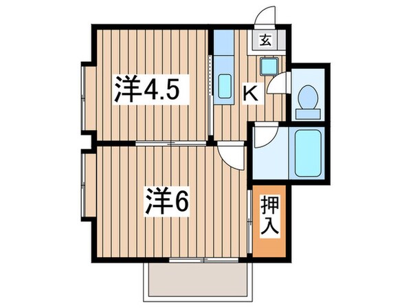 シャルルカツマタＢ棟の物件間取画像